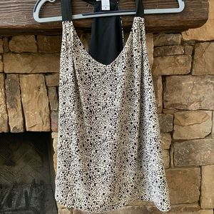Black and white tank top with white spots